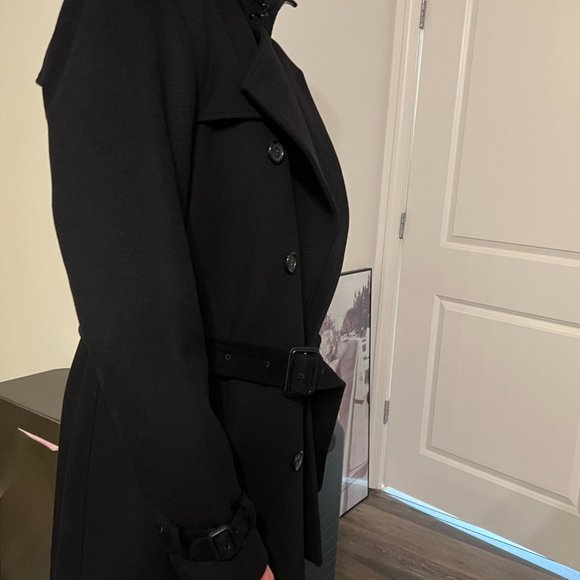 Burberry Wool Cashmere Trench Coat Black 50UK 50IT 40US - Picture 3 of 7